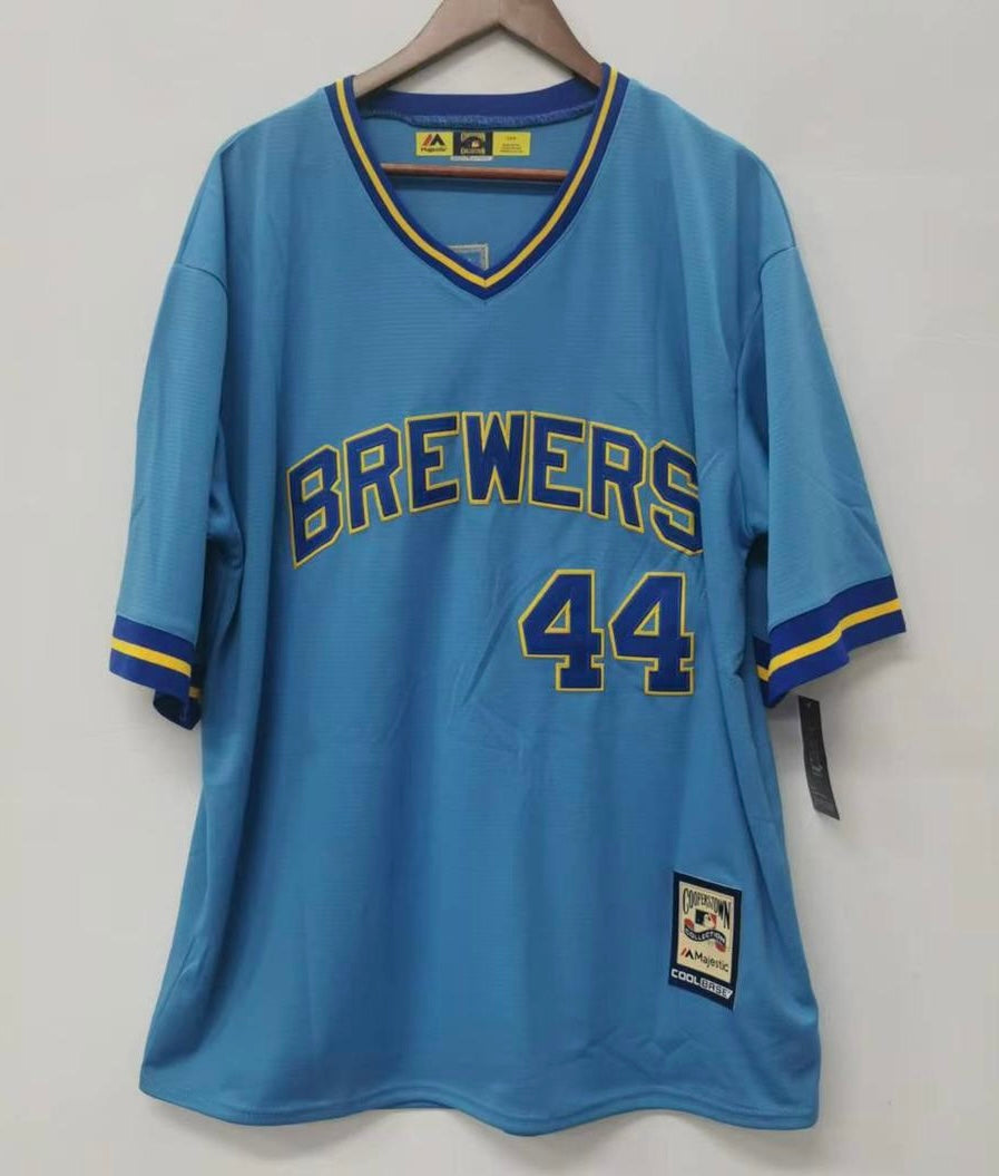 Hank Aaron Milwaukee Brewers Official MLB Jersey Mitchell & Ness