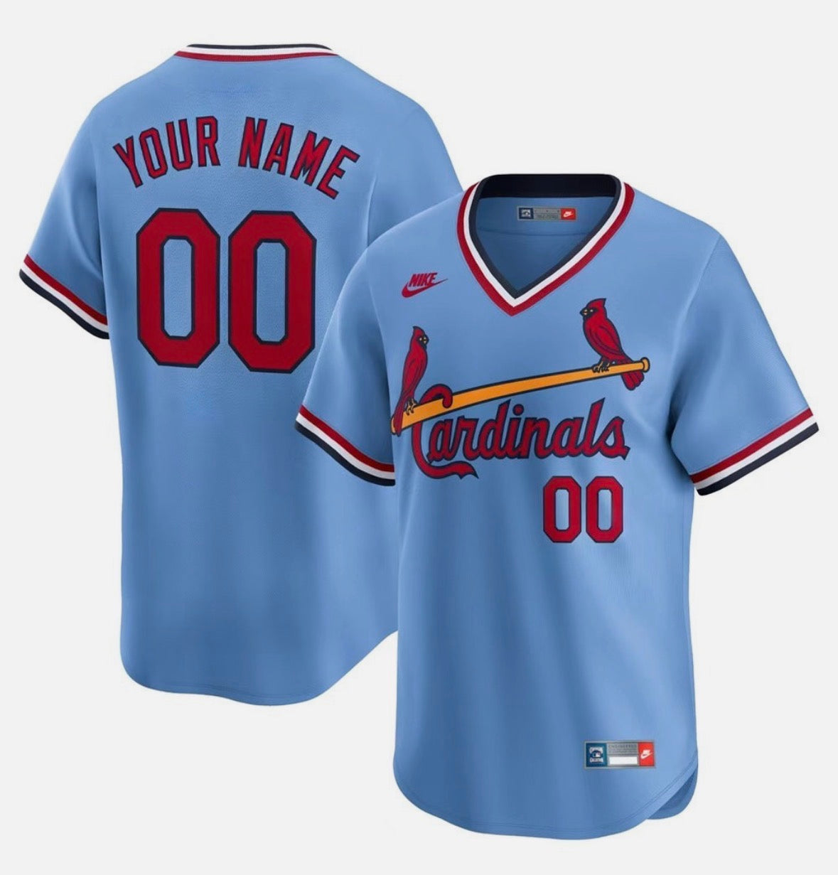 Any Name and Number customized YOUTH KIDS St. Louis Cardinals Official MLB Nike jersey blue pullover