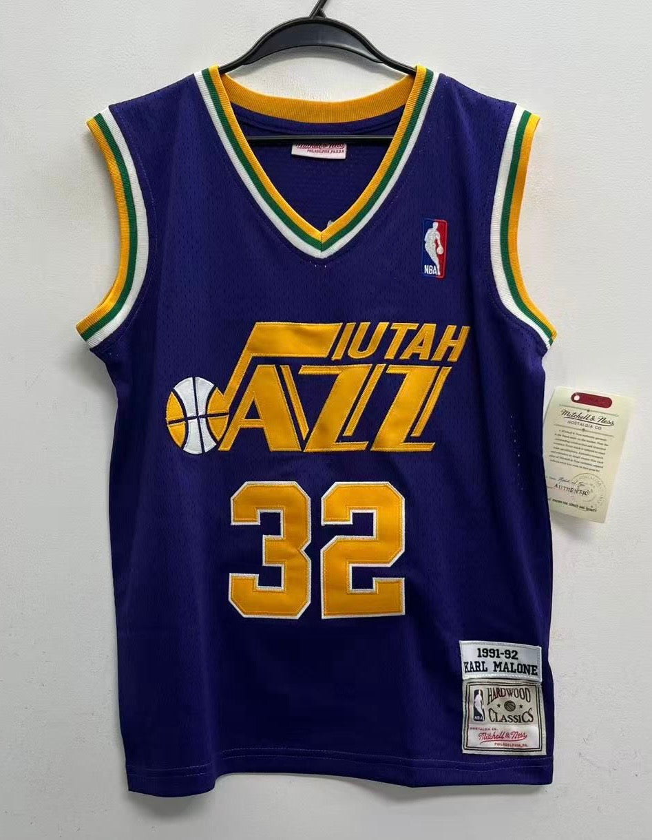 Karl Malone YOUTH KIDS Utah Jazz Mitchell & Ness Jersey Purple