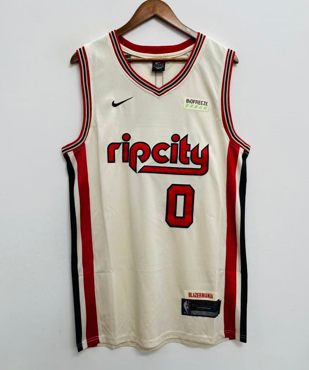 Damian Lillard Portland Trailblazers Official NBA Nike Jersey Rip City Cream