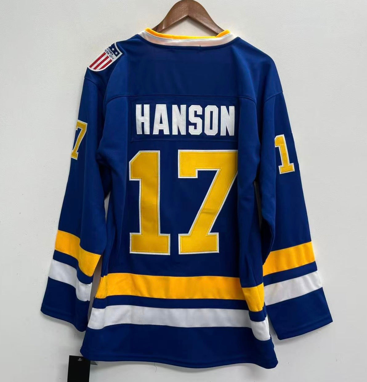 Steve Hanson #17 Charlestown Chiefs Slapshot 1977 Movie blue