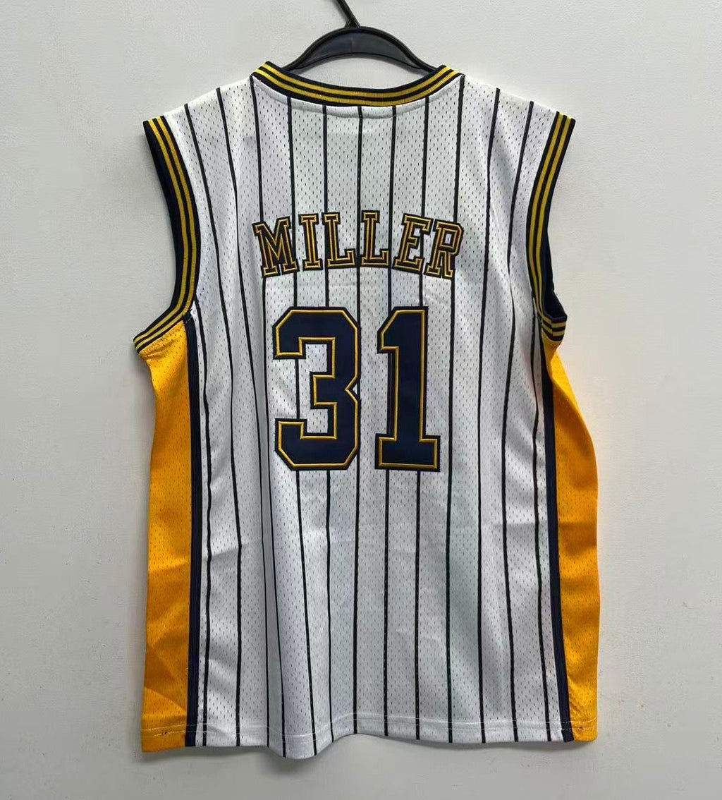 Reggie Miller Indiana Pacers YOUTH KIDS Official NBA Jersey white pinstripes