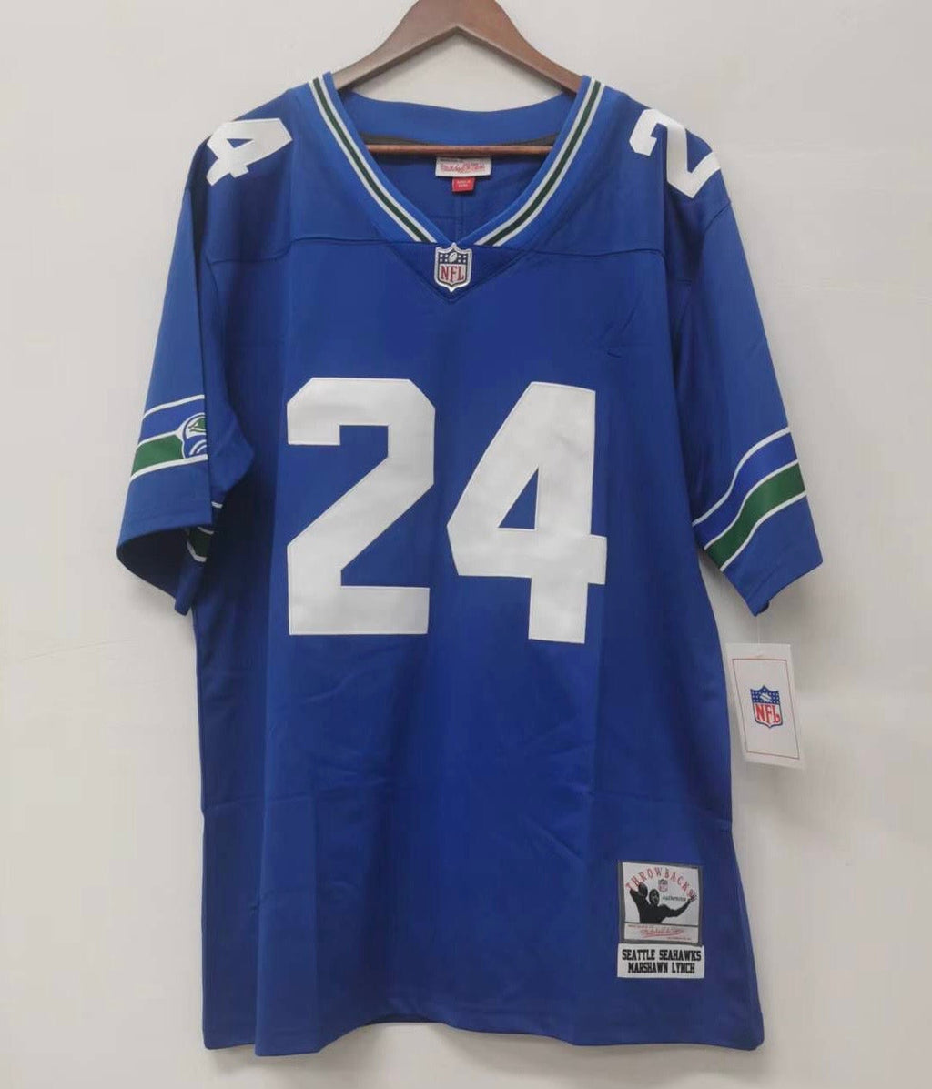Marshawn Lynch Seattle Seahawks Jersey Mitchell & Ness blue