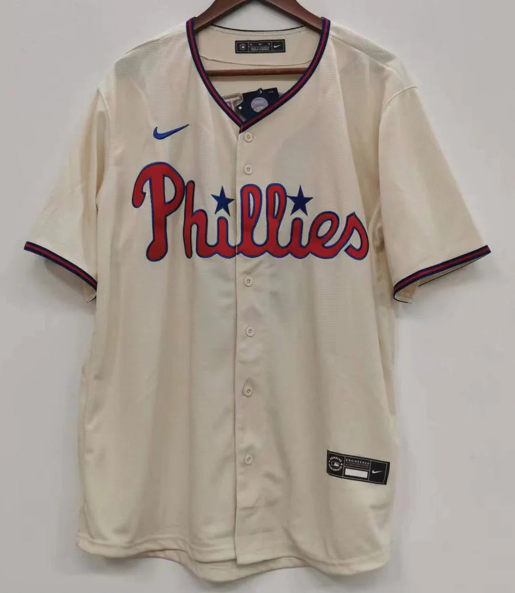 Any Name and Number customized YOUTH KIDS Philadelphia Phillies Official MLB Nike jersey cream