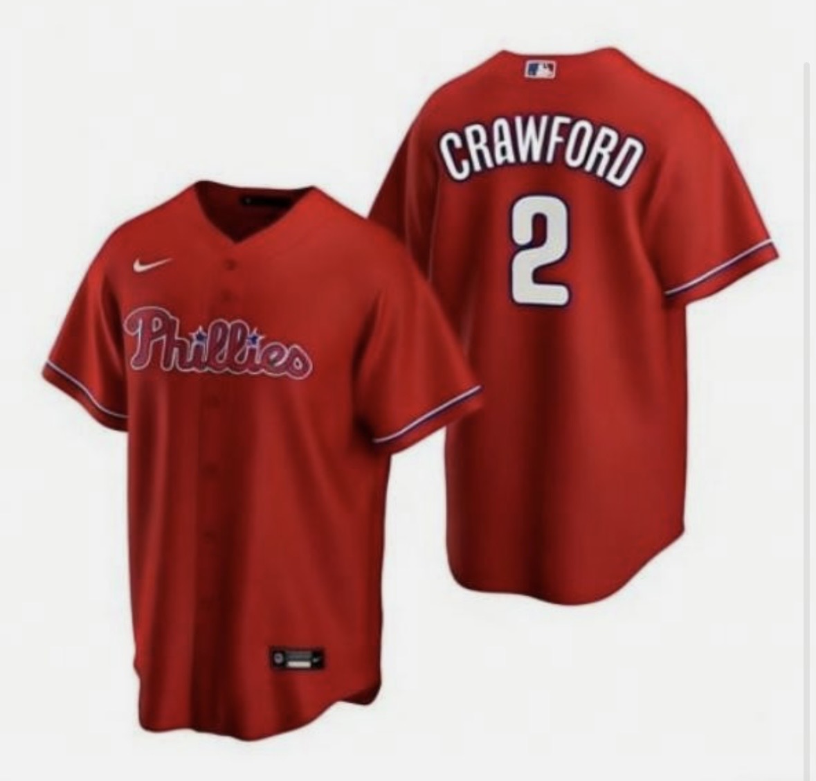 Justin Crawford YOUTH KIDS Philadelphia Phillies Official MLB Nike jersey red