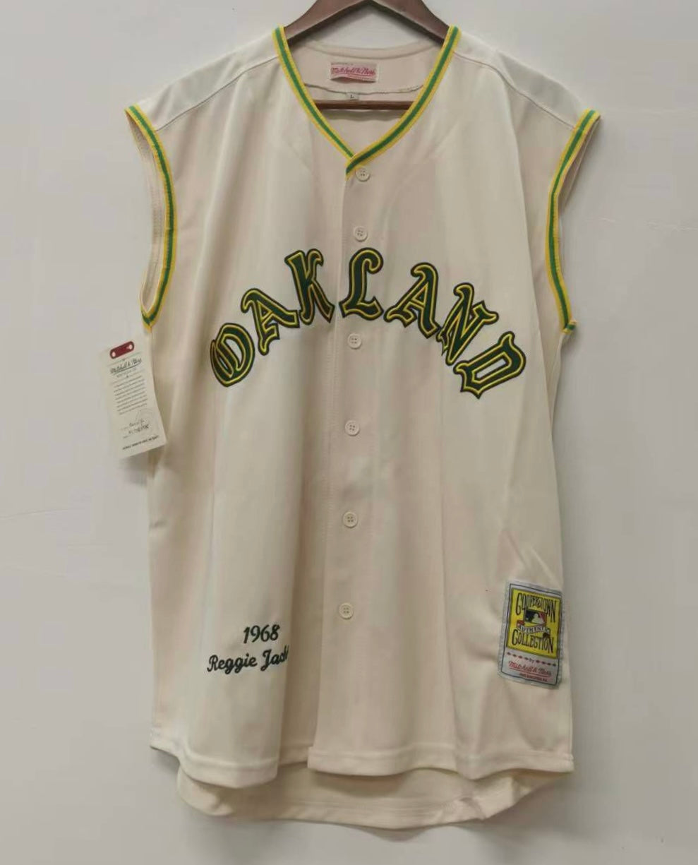 Reggie Jackson 1968 Oakland A’s Athletics Sleeveless Jersey Mitchell & Ness