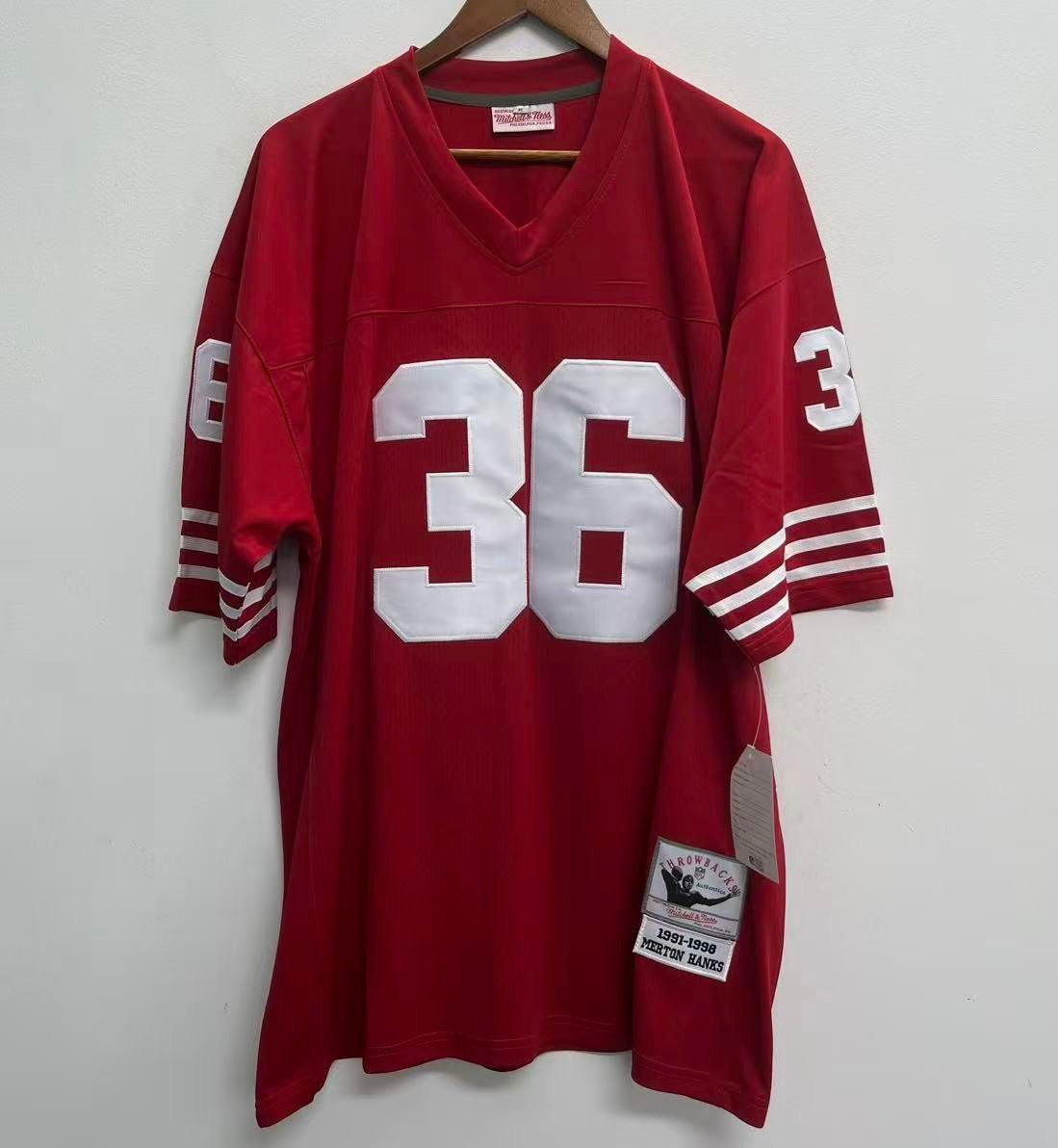 Merton Hanks San Francisco 49ers Official NFL Mitchell & Ness Jersey