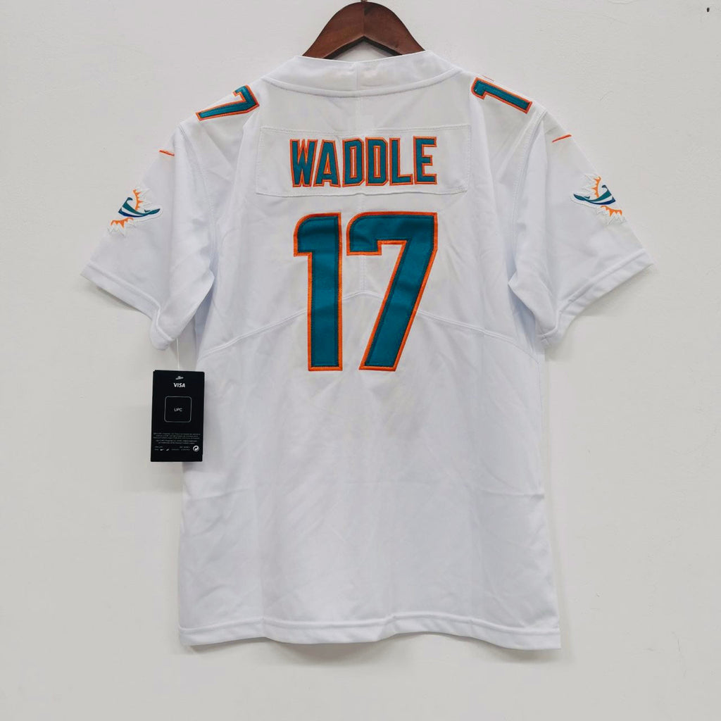Jaylen Waddle Miami Dolphins Official NFL YOUTH KIDS  Jersey White