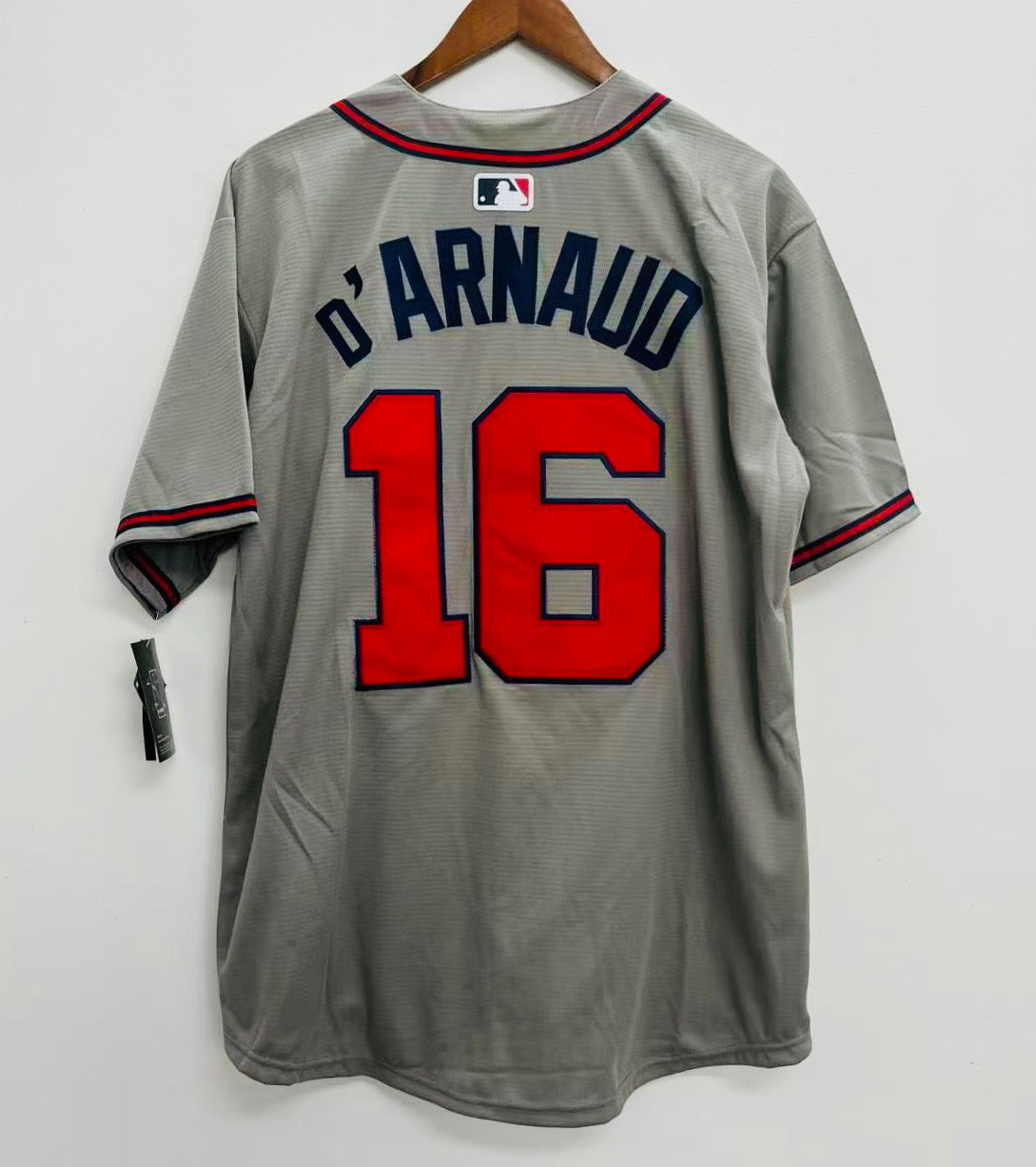 Travis d’Arnaud Atlanta Braves  Official MLB Nike Jersey gray