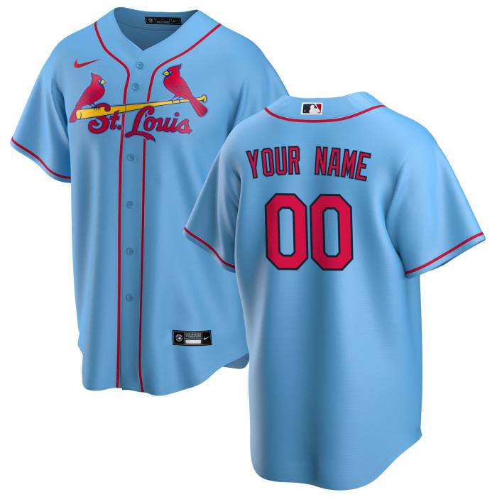 Any Name & Number Customized St. Louis Cardinals  Official MLB Nike Jersey blue