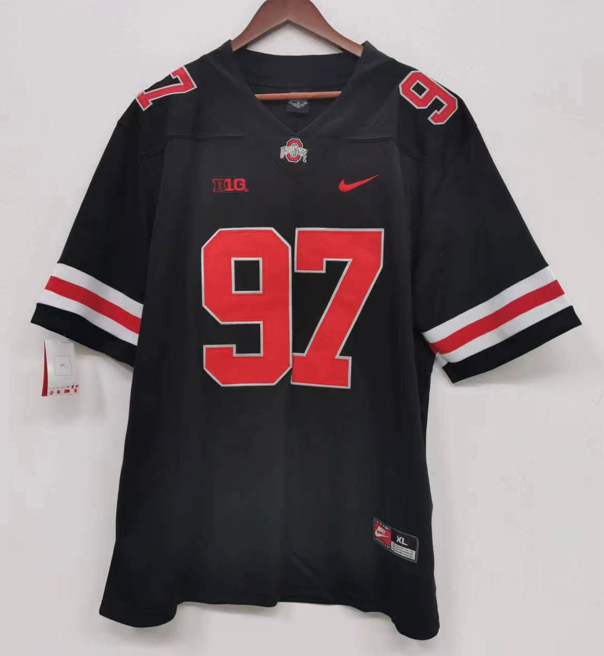 Nick Bosa Ohio State Buckeyes Jersey Black with red numbers