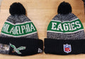 Philadelphia Eagles retro logo NFL New Era winter knit Hat with Pom Pom