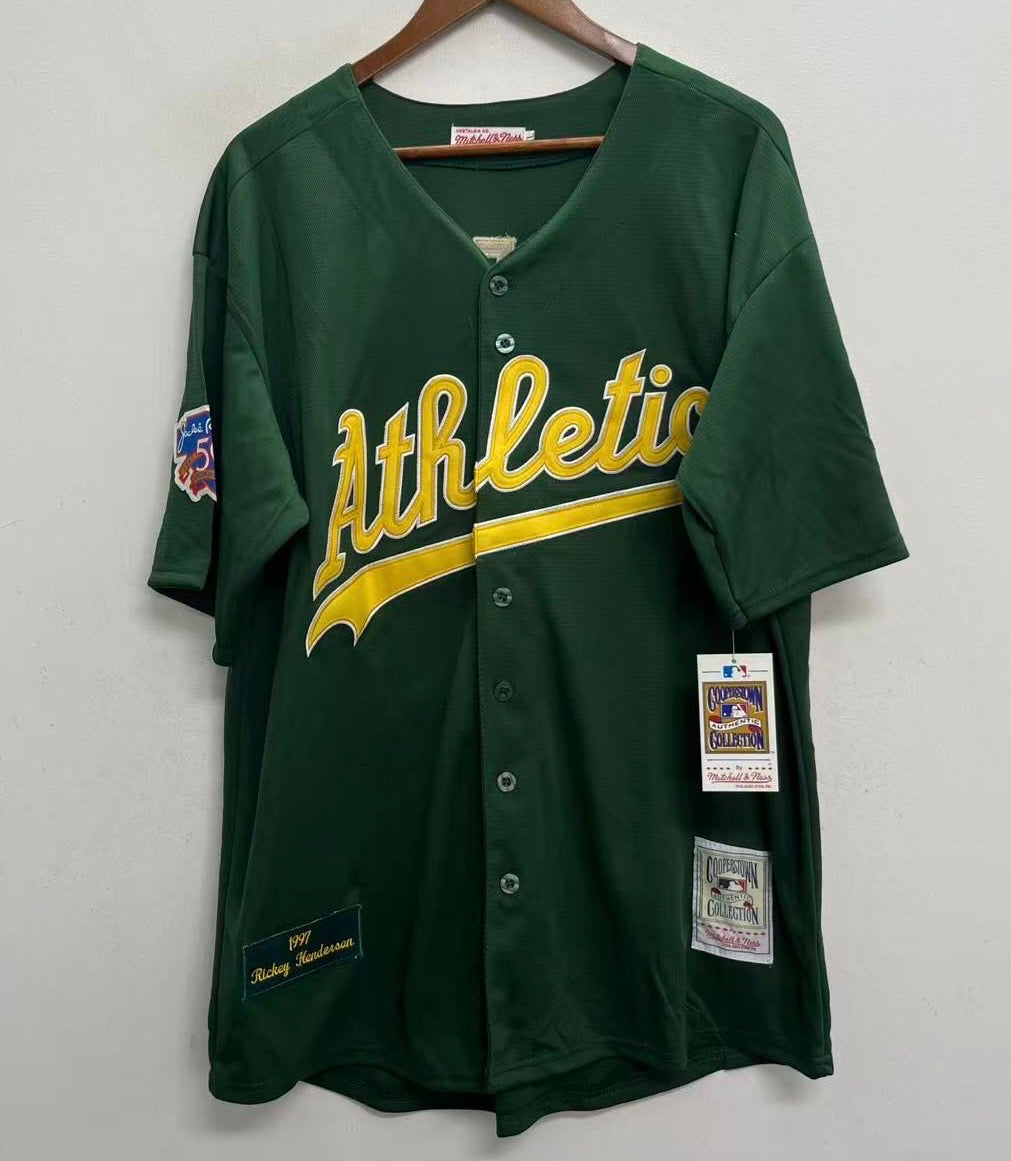 Rickey Henderson Oakland A’s Athletics 1997 Mitchell & Ness Jersey