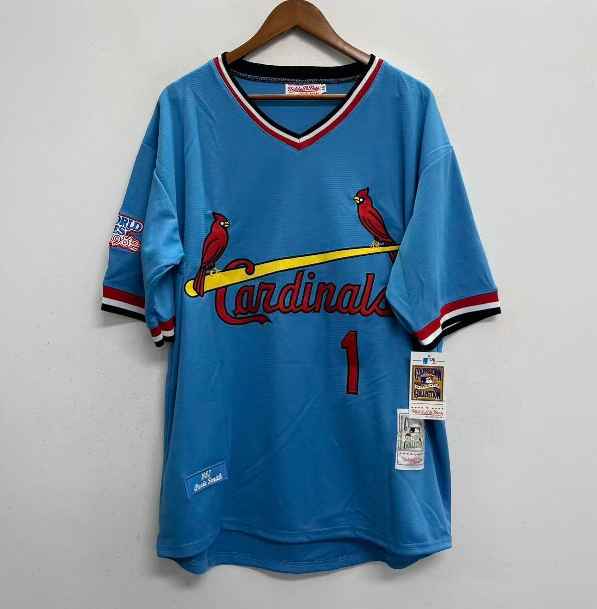 Ozzie Smith YOUTH KIDS St. Louis Cardinals Official MLB Mitchell & Ness World Series Jersey