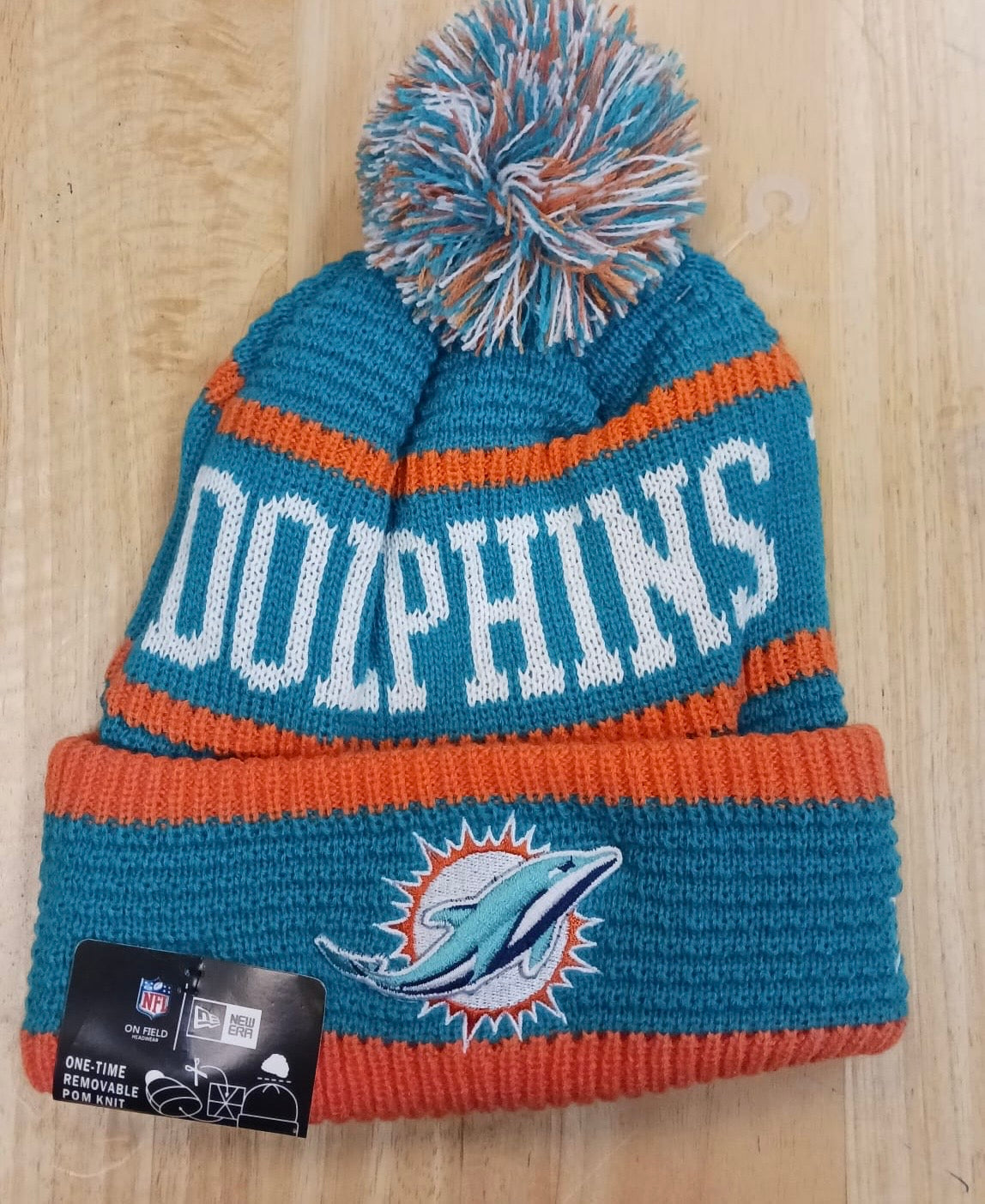 Miami Dolphins NFL New Era winter knit Hat with Pom Pom