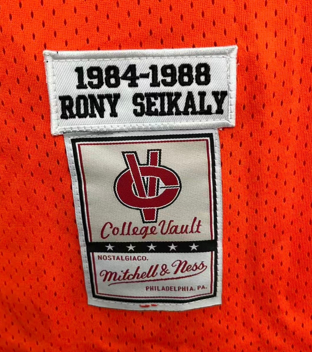 Rony Seikaly Syracuse Orange Official NCAA Mitchell & Ness Jersey