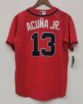 Ronald Acuña Jr. YOUTH Atlanta Braves Official MLB Nike jersey red