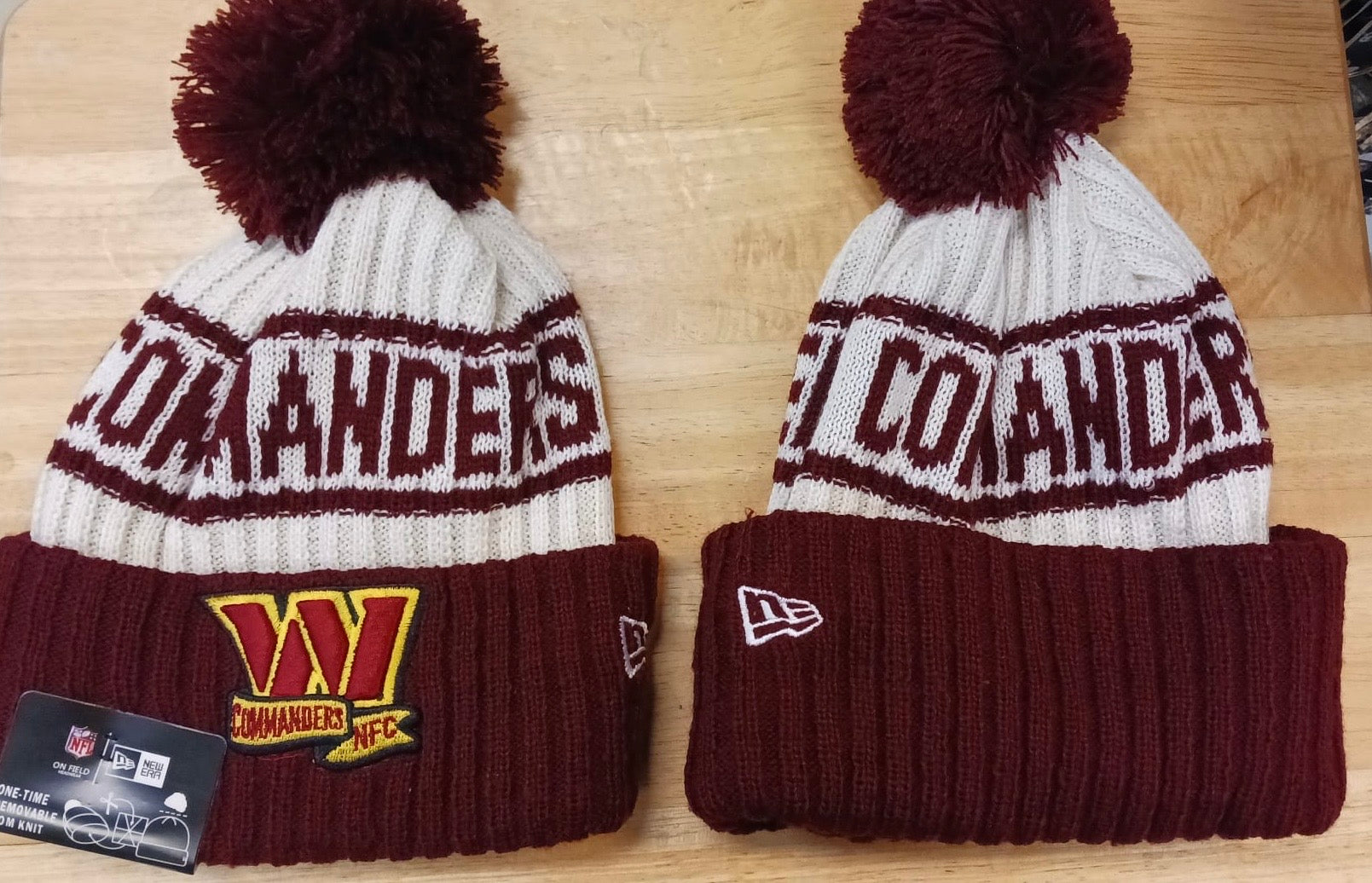 Washington Commanders NFL New Era winter knit Hat with Pom Pom