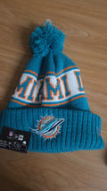 Miami Dolphins Official NFL New Era winter knit Hat with Pom Pom