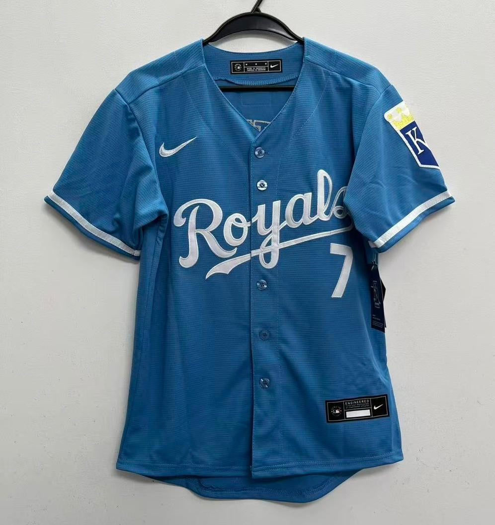 Bobby Witt Jr. YOUTH KIDS Kansas City Royals Official MLB Nike Jersey light blue