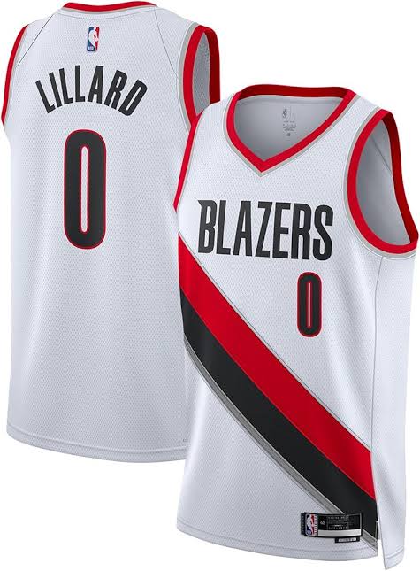 Damian Lillard Portland Trailblazers Official NBA Nike Jersey white