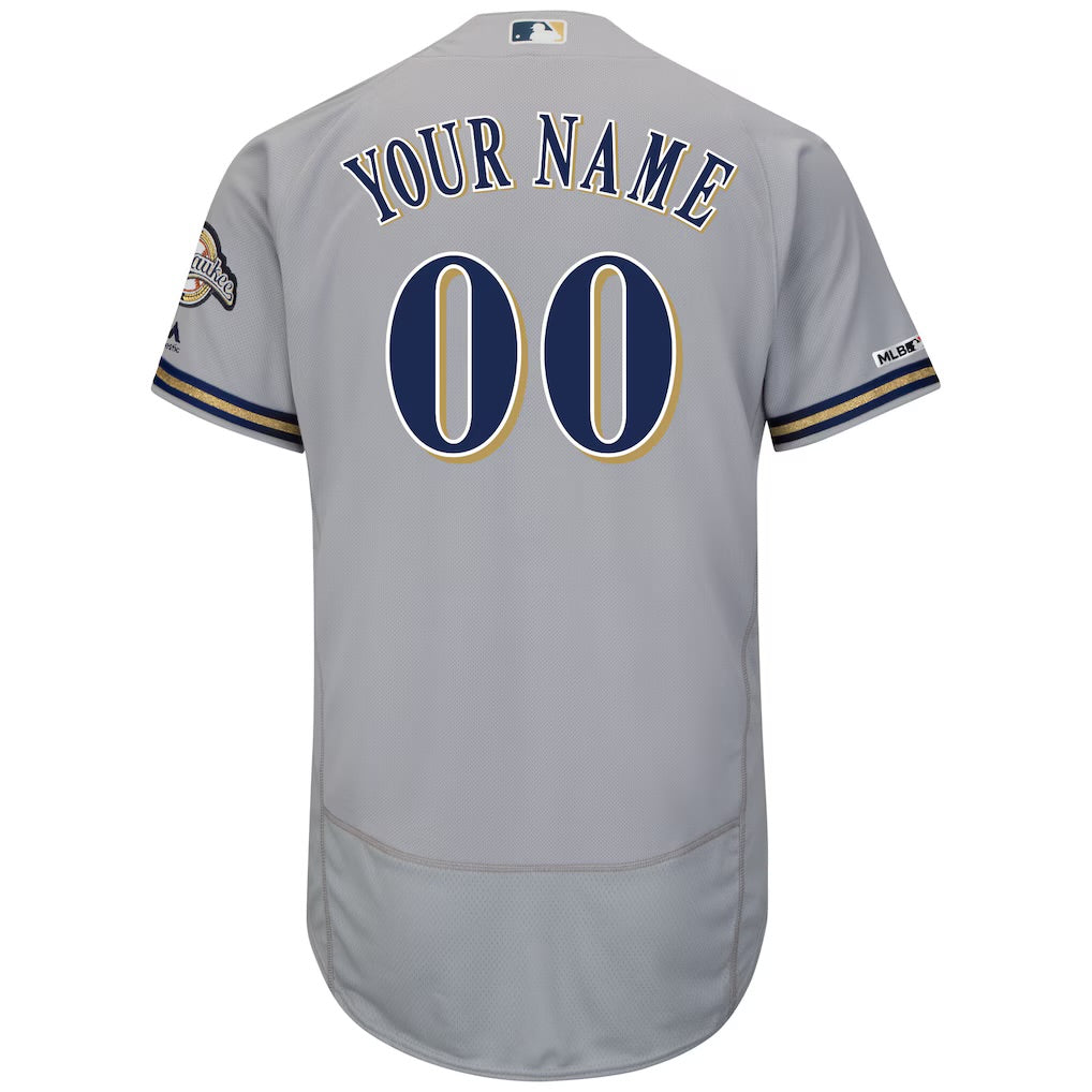 Milwaukee Brewers Any Name and Number customized YOUTH KIDS Official MLB Nike jersey gray