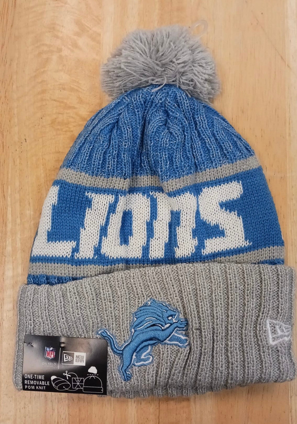 Detroit Lions NFL New Era winter knit Hat with Pom Pom
