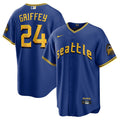 Ken Griffey Jr. YOUTH KIDS Seattle Mariners Official MLB Nike Jersey blue pullover