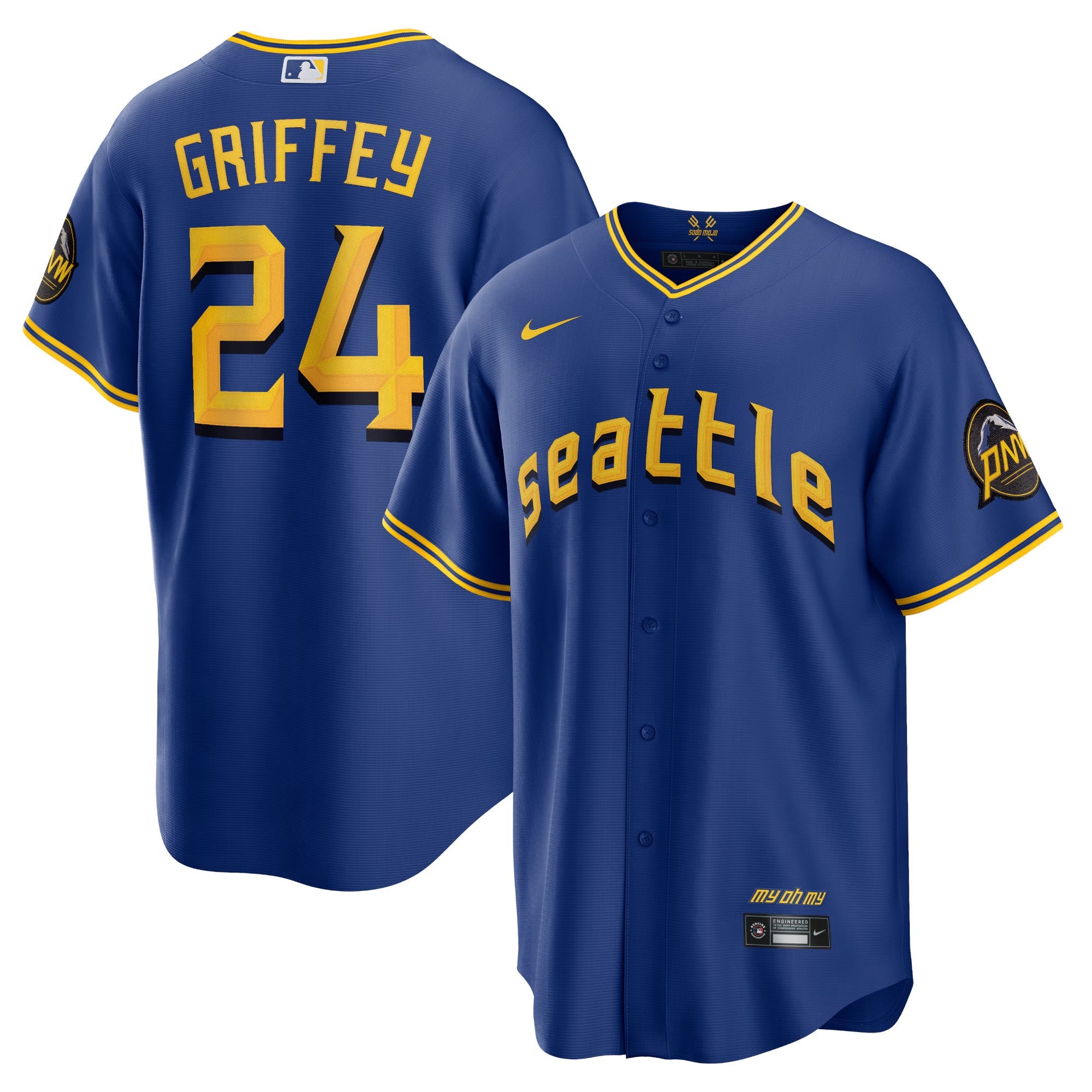 Ken Griffey Jr. YOUTH KIDS Seattle Mariners Official MLB Nike Jersey blue pullover