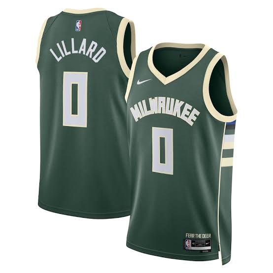 Damian Lillard Milwaukee Bucks Official NBA Nike Jersey