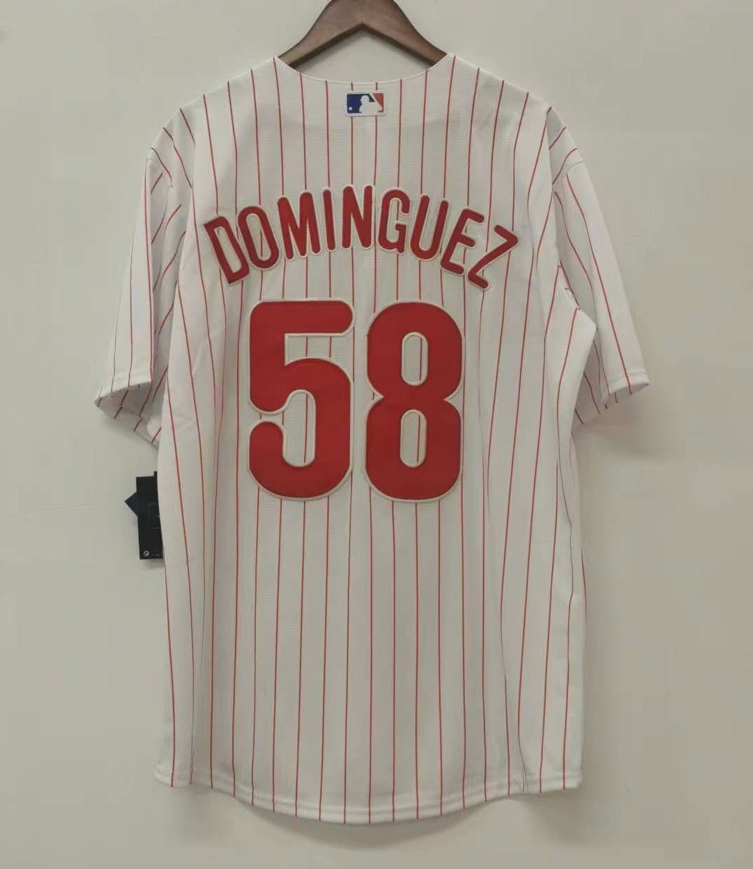 Seranthony Dominguez Philadelphia Phillies Official MLB Jersey white pinstripes