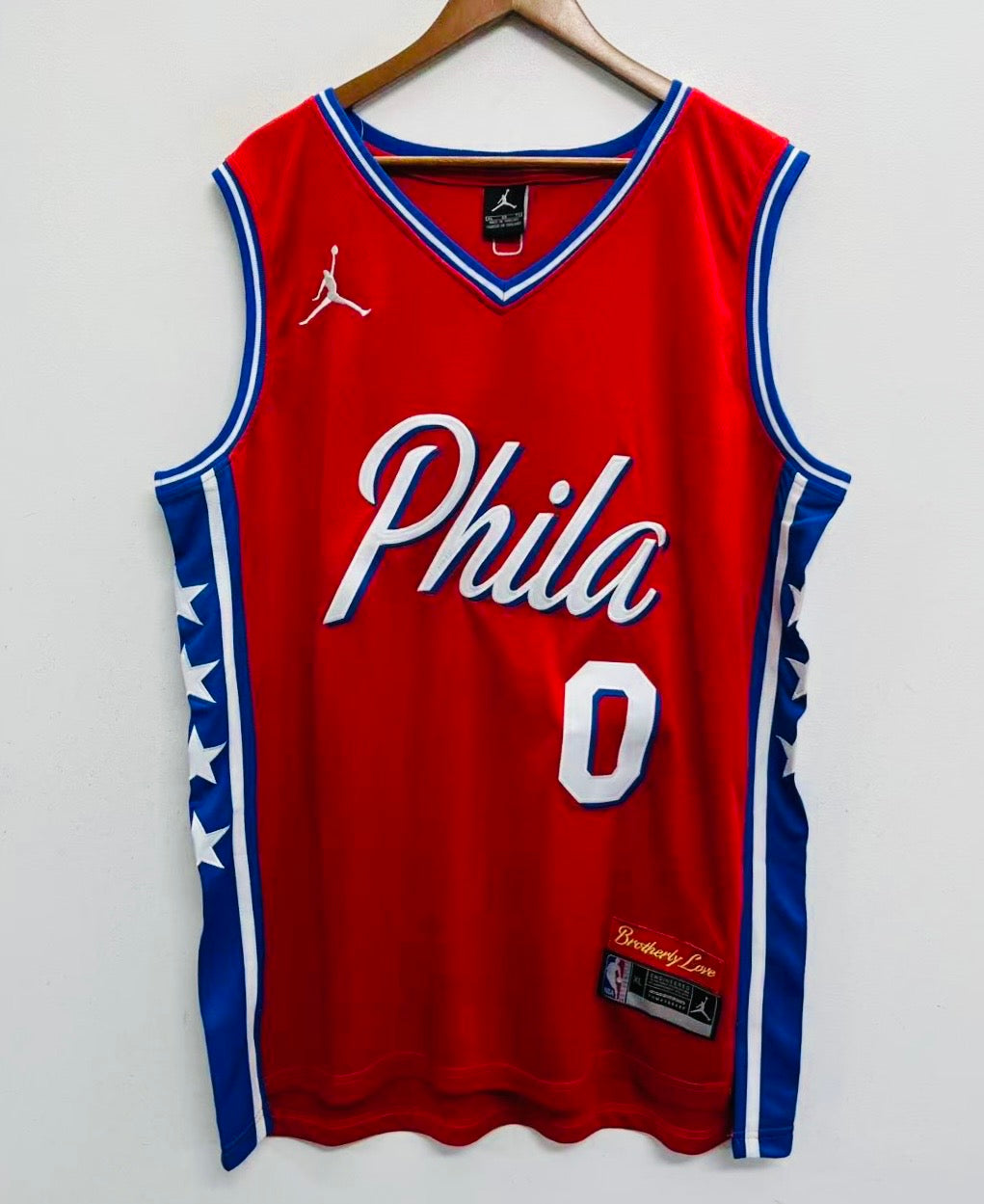 Tyrese Maxey Philadelphia 76ers Official NBA Nike Jersey red