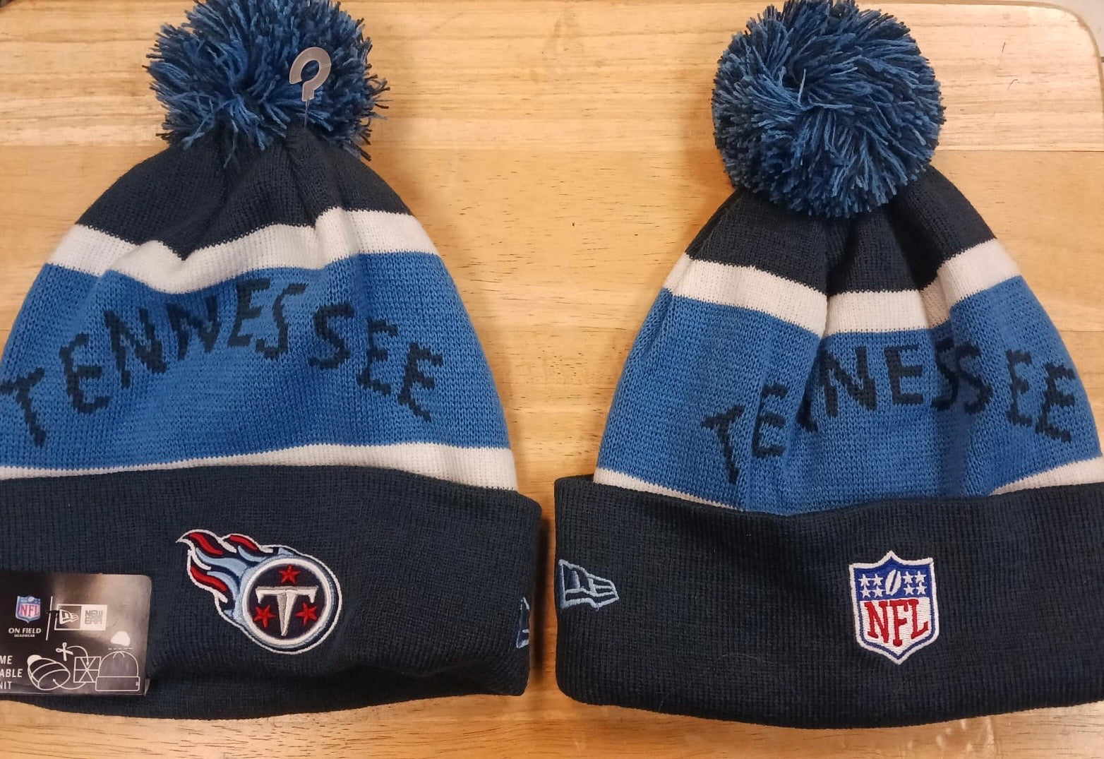 Tennessee Titans Official NFL New Era winter Hat with Pom Pom