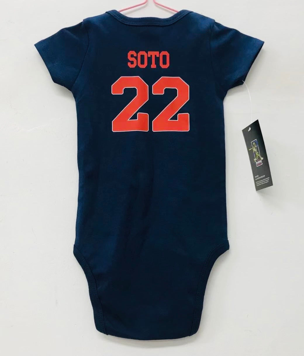 Juan Soto New York Mets baby onesie creeper snap suit b/t blue