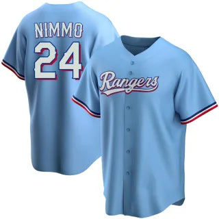 Brandon Nimmo Texas Rangers official MLB Nike Jersey light blue alternate