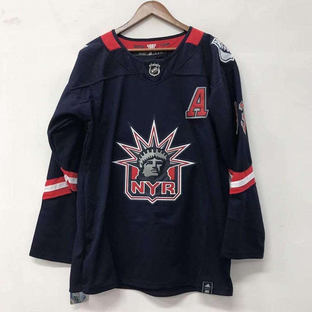 Mika Zibanejad New York Rangers Official NHL Adidas Jersey Statue of Liberty