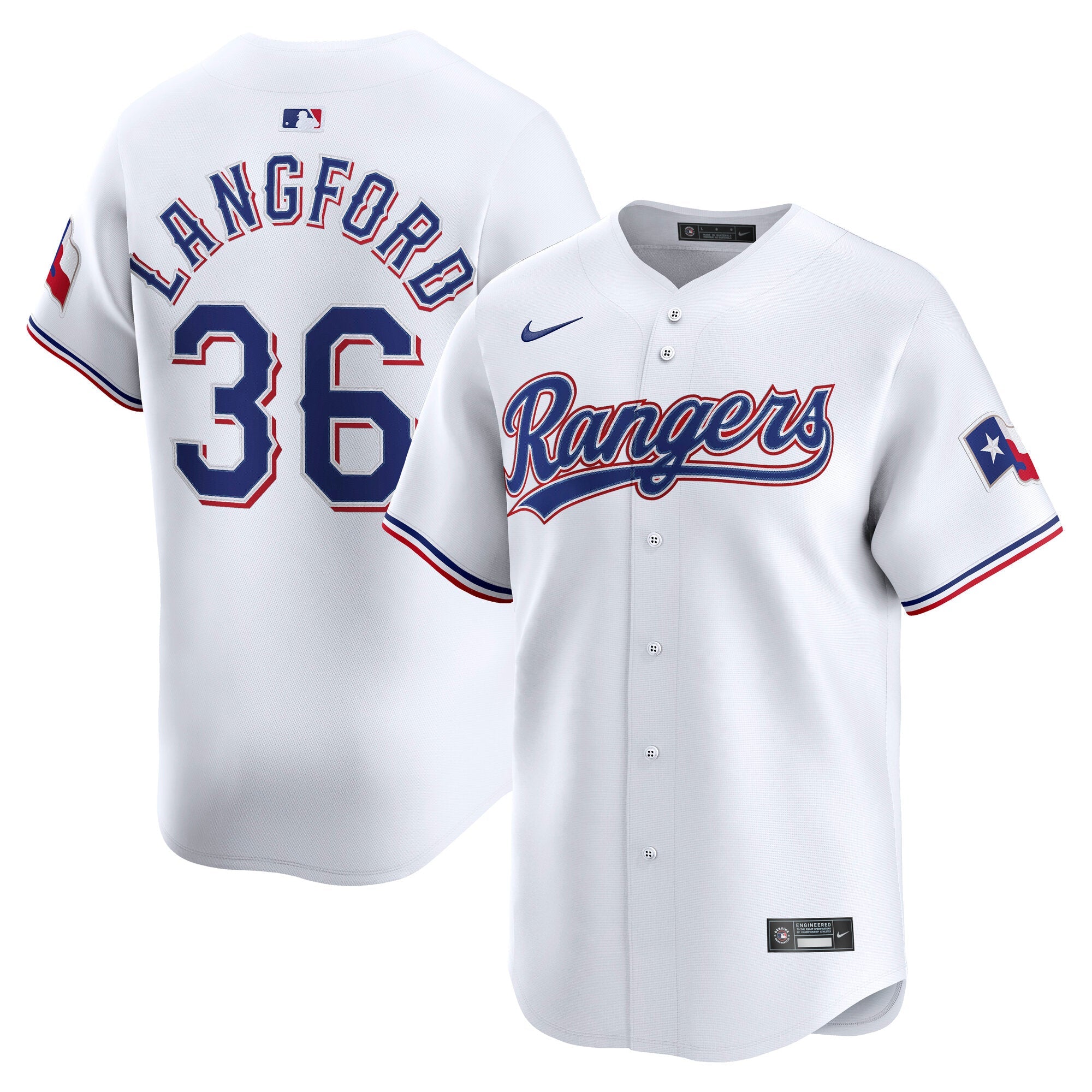 Wyatt Langford YOUTH KIDS Texas Rangers Official MLB Nike Jersey White