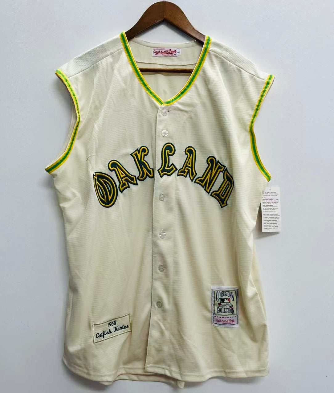 Jim Catfish Hunter 1968 Oakland A’s Athletics Official Jersey Mitchell & Ness