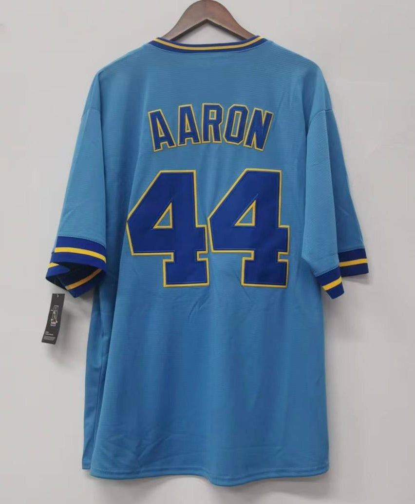 Hank Aaron Milwaukee Brewers Official MLB Jersey Mitchell & Ness