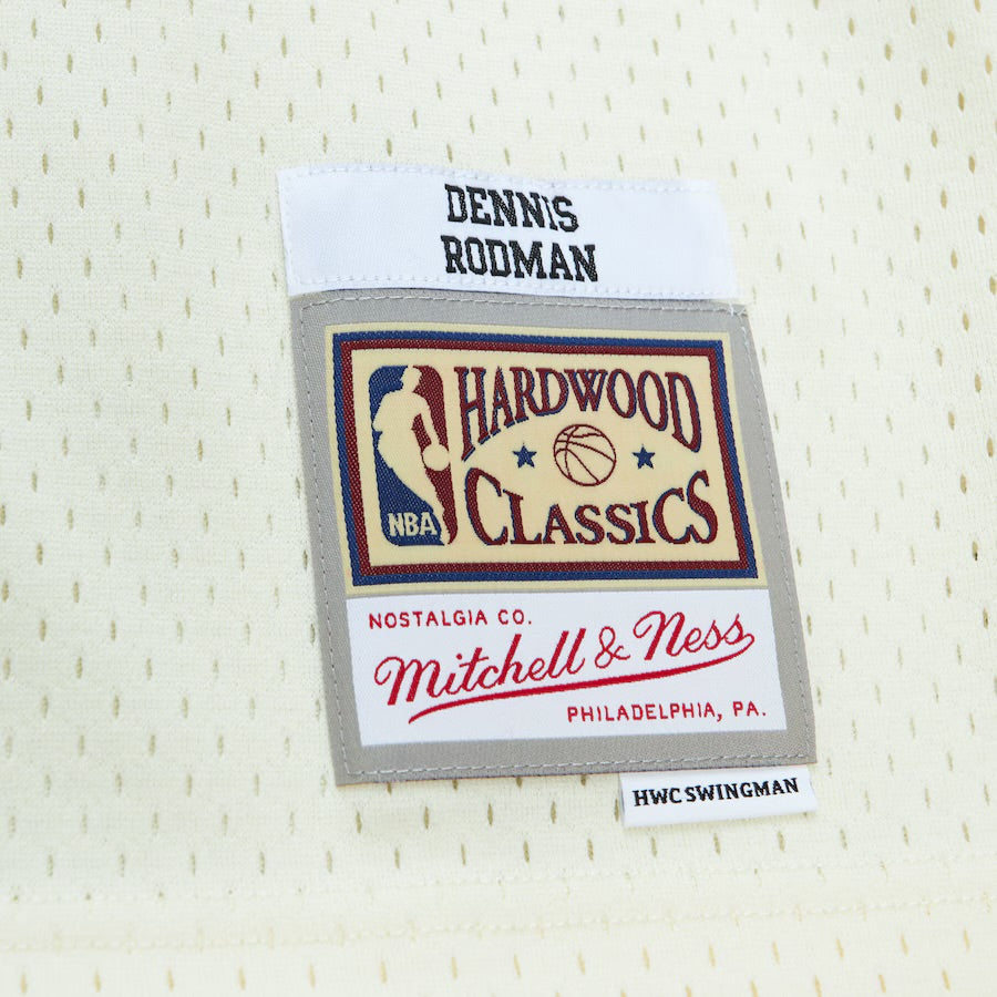 Dennis Rodman Chicago Bulls Official NBA Jersey Mitchell & Ness cream color
