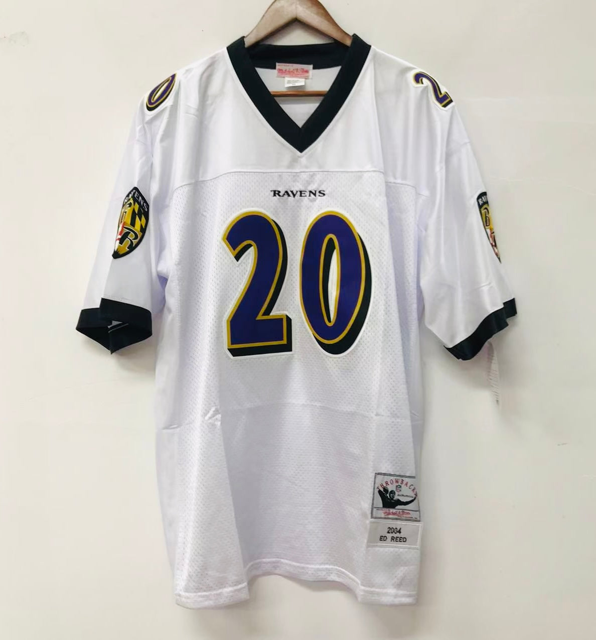 Ed Reed Baltimore Ravens official NFL Mitchell & Ness Jersey white
