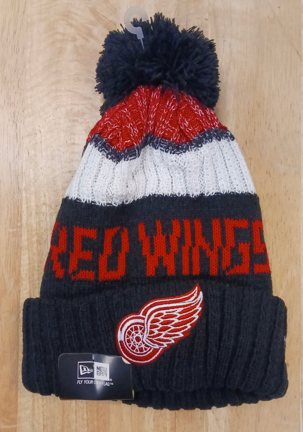 Detroit Red Wings NHL New Era winter Hat with Pom Pom