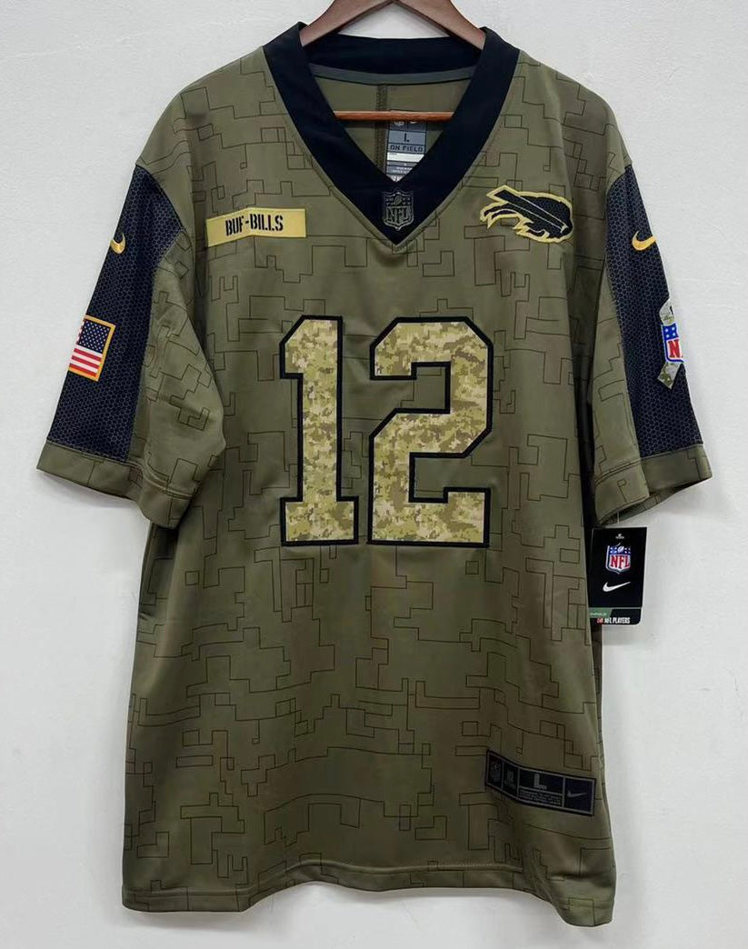 Jim Kelly Buffalo Bills military salute to service Jersey