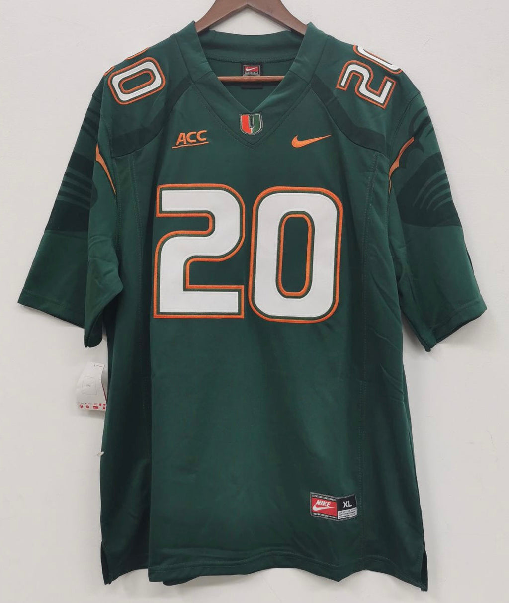 Ed Reed Miami Hurricanes Official NCAA Nike Jersey Green