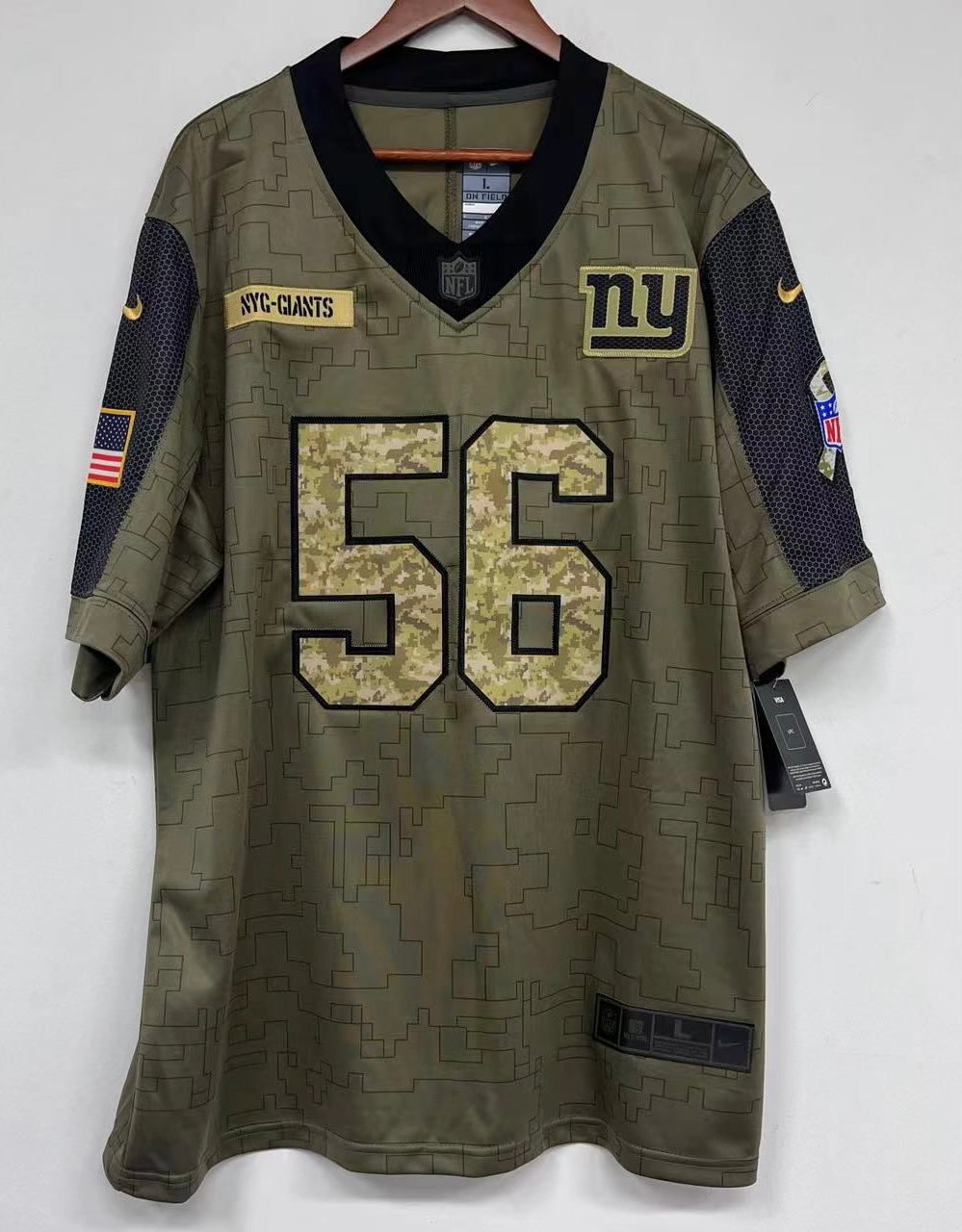 Lawrence Taylor New York Giants military salute to service Jersey