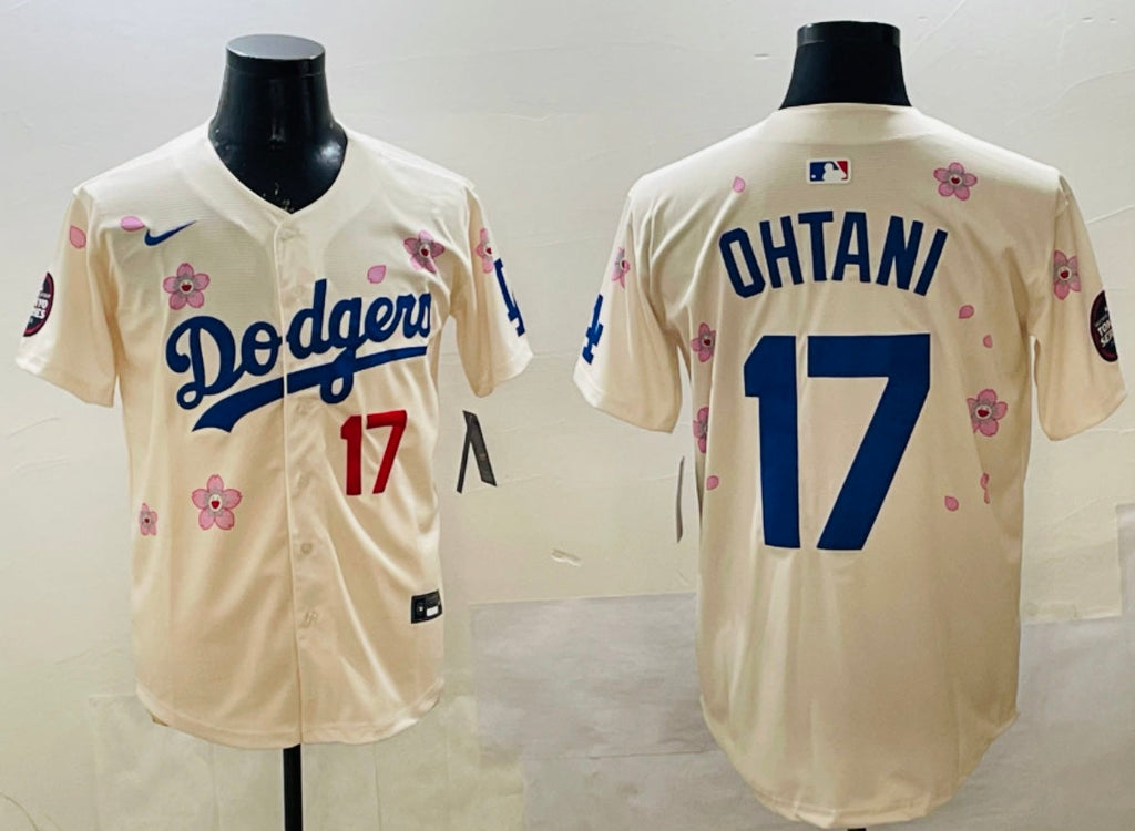 Shohei Ohtani Los Angeles Dodgers Official MLB Nike jersey flowers