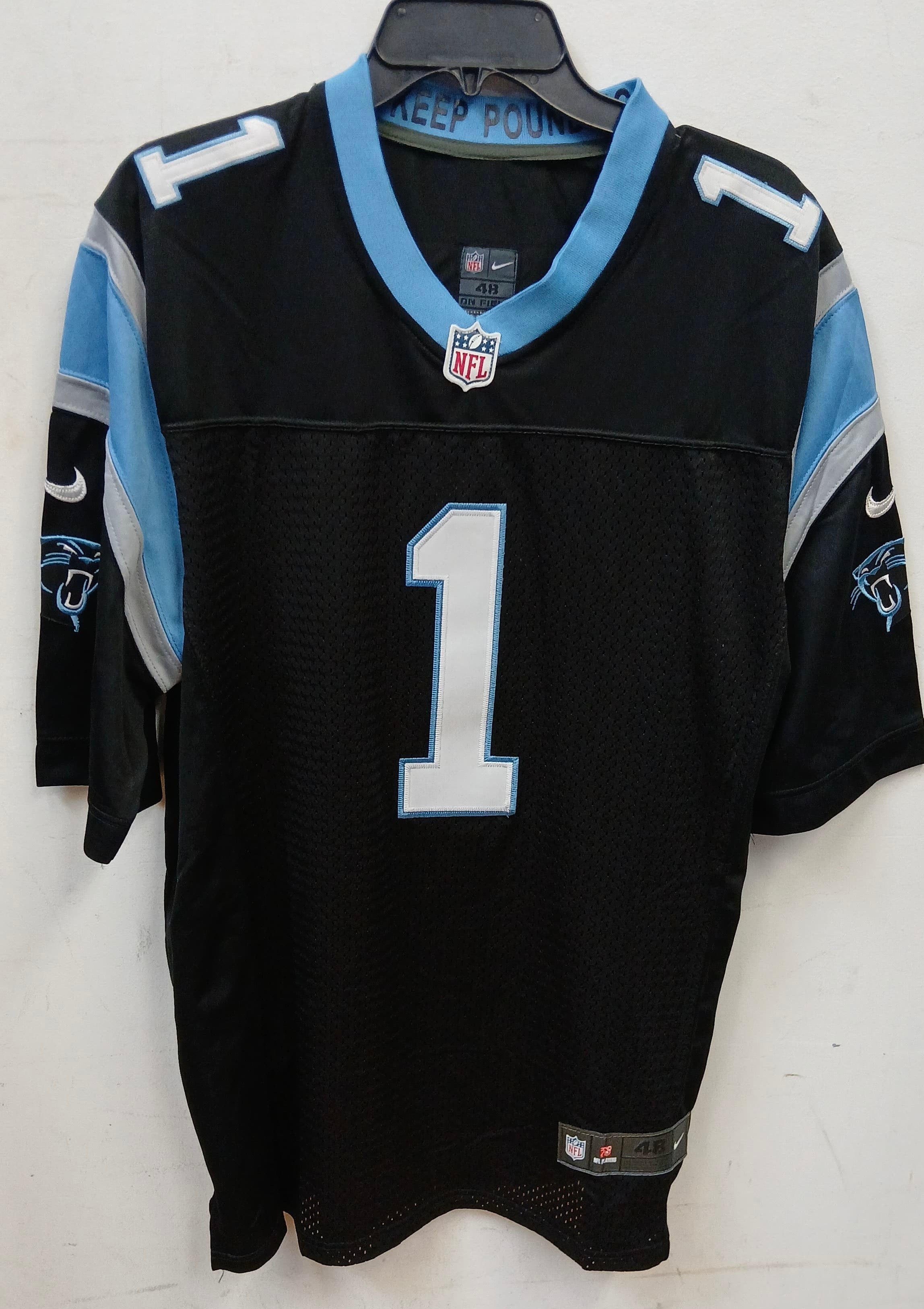Cam Newton Carolina Panthers Official NFL NIKE Jersey black
