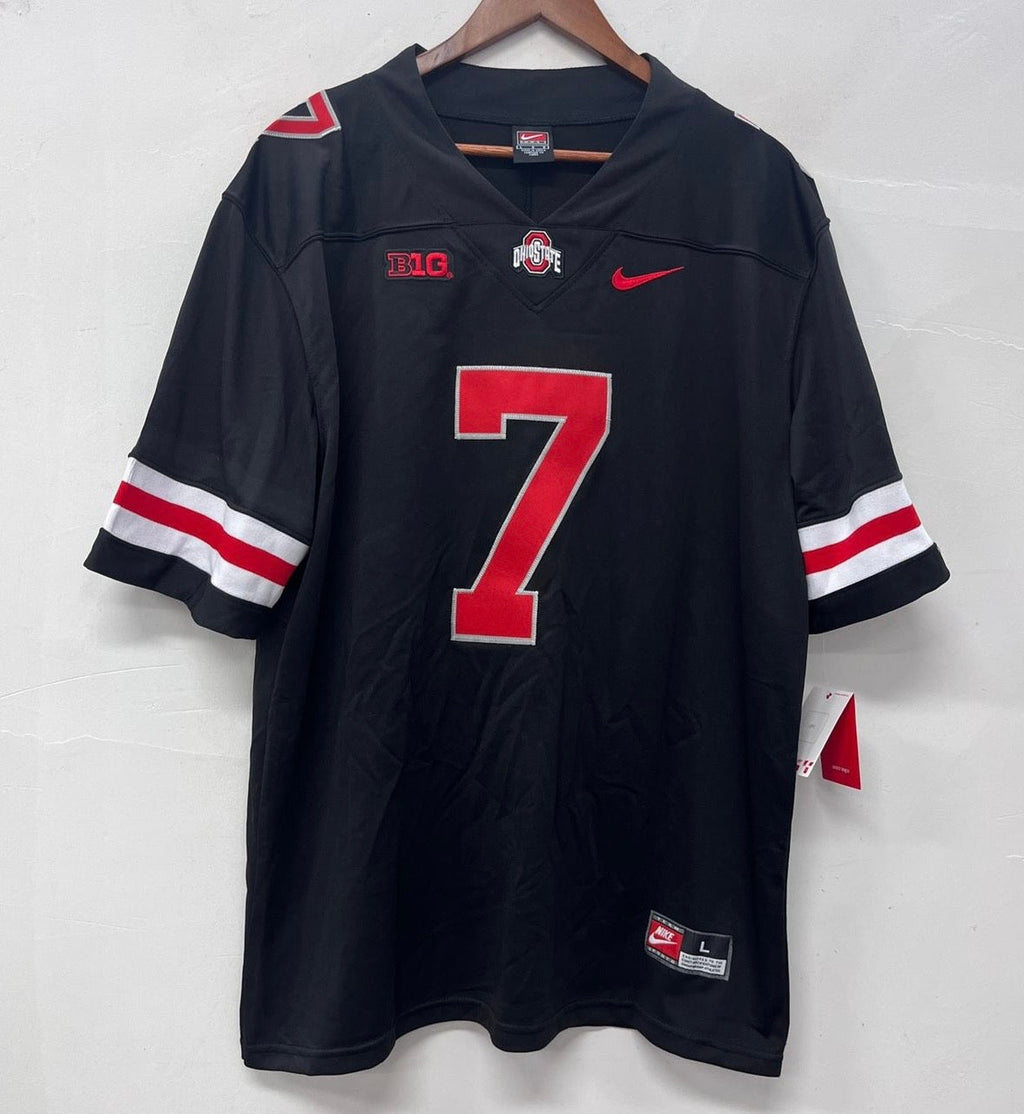 Dwayne Haskins Jersey Ohio State Buckeyes Official NCAA Nike Jersey Black with red letters
