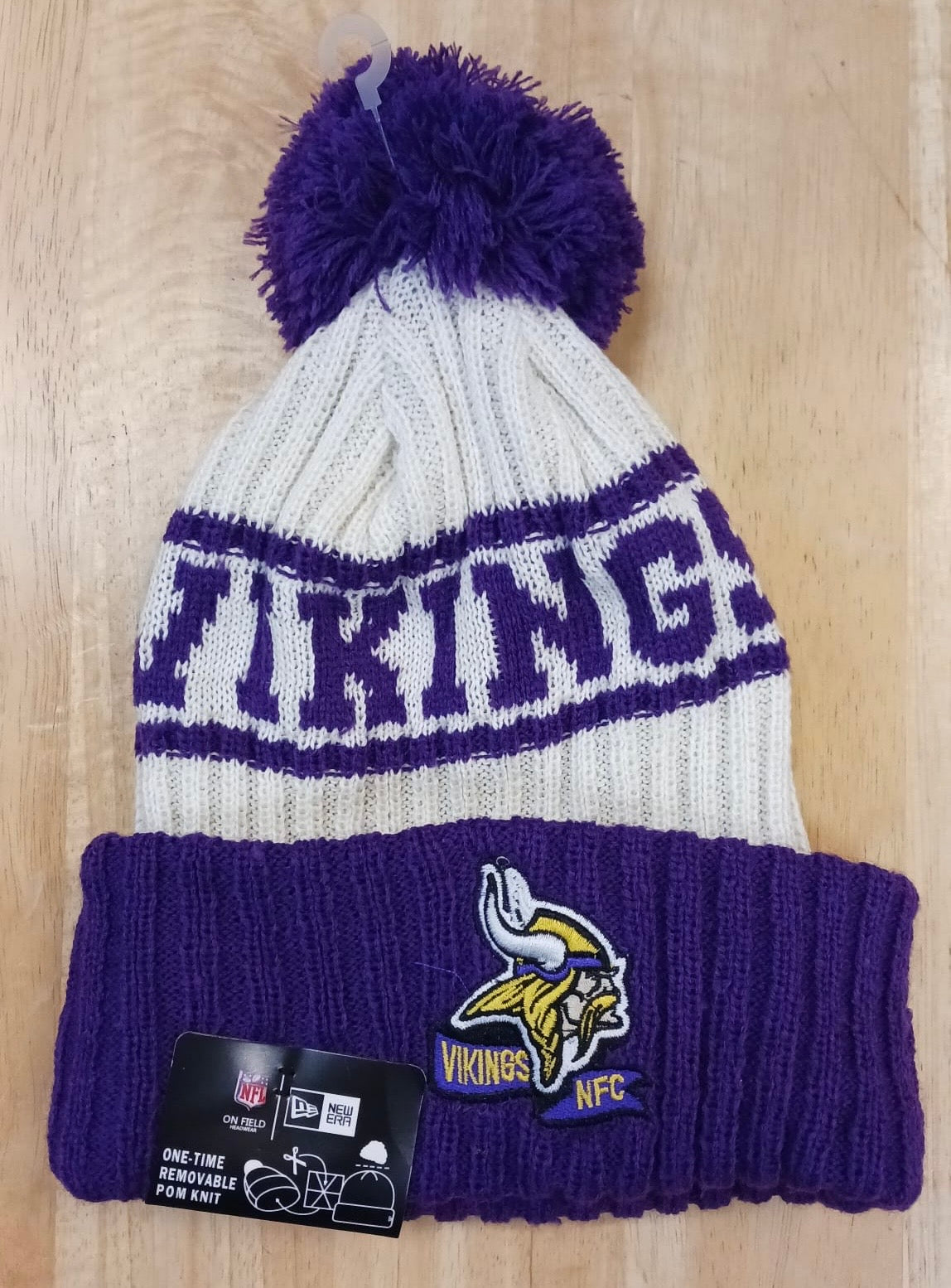 Minnesota Vikings NFL New Era winter Hat with Pom Pom