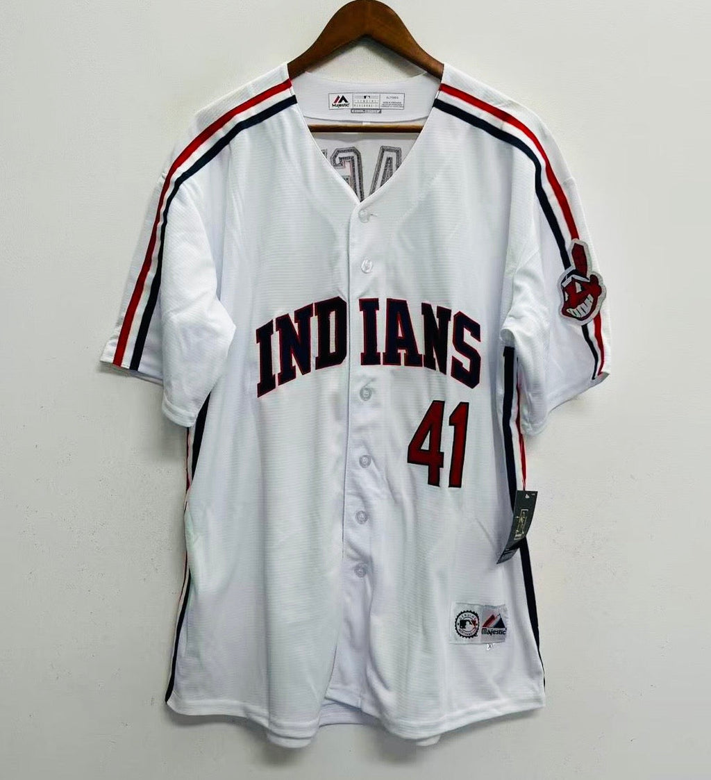 Charles Nagy Cleveland Indians Official MLB Majestic Jersey white